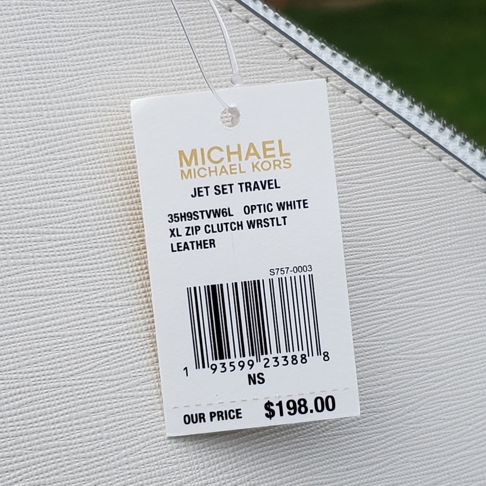 Michael Kors Jet Set XL Zip Clutch Wristlet White - Picture 5 of 5